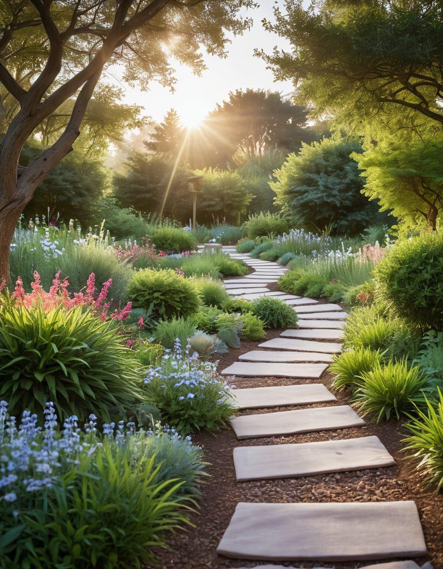 A serene landscape blending nature and medical elements, featuring a harmonious sunrise over a blooming garden, symbolizing hope and new beginnings in oncology. Include a winding path with soft light, leading towards diverse individuals engaging in wellness activities like yoga and meditation, reflecting empowerment and healing. Integrate subtle lab equipment or DNA strands in the background to emphasize innovation in treatments. soft focus. vibrant colors. painting.